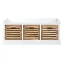 Interiors by Premier Storage Unit Bench Portsmouth 3 Drawer White/Natural image 0