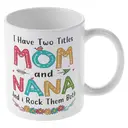 Alphynix 1 pièce, mug café maman, mug j'ai deux titres maman et mamie, tasse je assure les deux, cadeau pour femmes décoration fleurie tasse à thé pour fête des mères, mamie super idée cadeau pour anniversaire,Le cadeau de la saint-valentin, cadeau d’anniversaire image 3