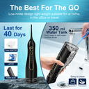 Sunluxy Wireless Portable Water Flosser – 140PSI Strong Water Pressure, 5 Modes, 360° Rotatable Nozzle, 300ml Large Tank, 40-Day Battery Life, Equipped with 4 Types of Nozzles, F5 Black image 1