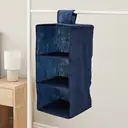 Essentials by Premier 3 Sections Blue Hanging Garment Organiser image 2
