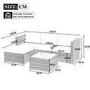 Garden Corner Sofa rattan Garden Furniture Patio Set Garden Entertaining Set Garden Rattan Furniture Lounge Set,Grey  image 1