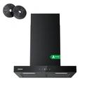 Ciarra Recirculation 60cm Extractor Hood, Wi-Fi & App Touch Control, 650 m³/h, Wall-Mount, 4-Speed with Booster, Black Aluminum Filters, Energy Class A+++ image 0