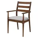 Dining Chairs with Armrests Orlando Walnut/Grey 2pcs image 1