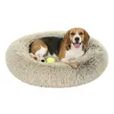 SONGMICS Lit donut moelleux et apaisant pour chien, avec housse amovible et lavable, kaki, 70 x 20 cm image 0