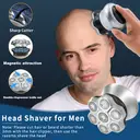 Komingdon Men's Shaving Head Electric Shaver, Waterproof and Rechargeable, Suitable for Dry and Wet Shaving - Ideal for Men's Skull and Bald Head Shaving silver image 1