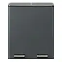 SONGMICSHOME  Prullenbak met 2 Compartimenten, 2 x 30 L Dubbele Afvalemmer met Deksel, Pedalen, Kunststof Binnenemmers, Softclose, Groenachtig grijs image 0