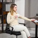 HOMCOM Ergonomic Desk Chair No Wheels, Padded Meeting Office Chair with Sled Base for Home Conference Room, Bedroom, Waiting, Reception, Black image 7