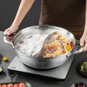 Maxcook 3-Layer 304 Stainless Steel Double-Flavor Hot Pot - With Glass Lid - 28cm image 5