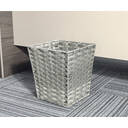 KEVAHOME SET OF 2 PP FAUX RATTAN WASTE BASKET-GREY 10x10x11"H image 3