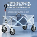 ochama Collapsible Compact Camping Wagon 127L Off-White, 200kg Load Capacity, 250L Stackable Capacity, Dual Brake 360° Swivel Wheels, Space-Saving Storage, Heavy-Duty Spray-Painted Steel Tubes, Perfect for Camping, Picnics, Vending, Shopping, Grocery Runs & Moving image 5