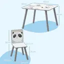 ZONEKIZ Kids Table and Chair Set, Toddler Table with 2 Chairs, 3 Pieces Toddler Activity Furniture Set for Bedroom, Nursery, Playroom, Grey image 6