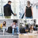 Anti Theft Backpack， Small Laptop Backpack 15.6 Inch with USB Charging Port & Lock， Water Resistant Lightweight Laptop Rucksack Mens Women， Anti Theft Bag Gifts for office， School Bag， Black， New Year Sale ， Top gift picks image 6