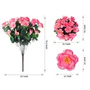 Yuejia Lot de 6 bouquets de fleurs artificielles en soie camélia rose - 38 cm image 5