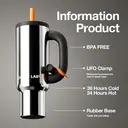 CHAKO LAB BaWang Insulated Stainless Steel Tumbler Tumbler with Handle and Straw 33oz Cup Holder Friendly for Travel Leakproof Water Bottle BPA-Free 316 stainless steel liner Silver image 1