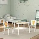 AIYAPLAY 3-Piece Kids Table and Chair Sets, Kids Table with 2 Chairs Set Furniture with Star Pattern for Boys and Girls, Bedroom, Nursery, Playroom, Green image 4