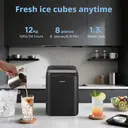COMFEE' RCI12BL1UK(E) Countertop Ice Maker, 12kg in 24H, 8 Ice Bullets in 6-9 minutes, 2 Bullet Ice Sizes, Self-Cleaning Ice Machine with Ice Scoop & Basket, Suitable for Home/Kitchen/Office/Party image 1