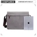 Kono Canvas Messenger Bag for Men, Expandable Crossbody Shoulder Bag Fits 14 Inch Laptop for Work Travel School Grey image 4