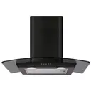 CDA ECP62BL 60cm Curved Glass Extractor, Black image 0