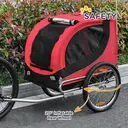 PawHut Steel Dog Bike Trailer Pet Cart Carrier for Bicycle Kit Water Resistant with Hitch Coupler Travel Red image 2