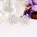 Ever Faith Cubic Zirconia Winter Snowflake Flower Stud Earrings image 4