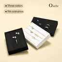 Oirlv Small Jewelry Tray Ring Earrings Jewelry Display Trays Stackable Jewelry Organizer Trays, linen 3 Slots Jewelry Drawer Organizer Inserts For Dresser image 5