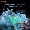 Tokky Remote Control Toy Car Fully Sealed Deep Waterproof Four-Wheel Drive 360° Rotation Colorful Lights USB Charging Amphibious QX014 image 1