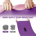 MISS LULU Good Nite Yoga Mat Exercise Mats Workout Pilates Fitness Mat for Women Men Non-Slip Thick 10mm High Density Gymnastics Mats with Carry Strap Tpe 183 x 61 x 1cm (Green/Black) Purple/Pink image 2