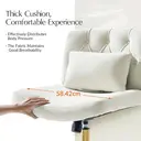 HULALA HOME Vanity Chair with wheels Criss Cross Legged Armless Adjustable Height Velvet Swivel Chair for Home Office Bedroom, Tan image 4