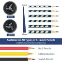 tenwin Electric Pencil Sharpener, AC Adapter-Powered, with Container for 6-12mm Coloured Pencils, Auto Stop for Artists, Kids, Office, Classroom, School Use, Portable, Heavy Duty (Blue) image 2