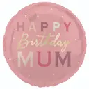 Unique Party Happy Birthday Mum Foil Balloon, 45cm image 0
