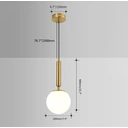 Homary Decorica Modern LED Globe White and Gold Single Pendant Light image 5