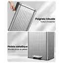 Poubelle en acier inoxydable 60 litres / 16 gallons avec couvercle à fermeture douce, grande poubelle à pédale avec texture romaine, seaux intérieurs amovibles, poubelle de recyclage pour cuisine et bureau, argenté image 4