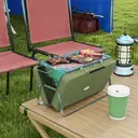 Outsunny Mini barbecue à charbon BBQ portable avec coque de valise barbecue de table pliable pour jardin, camping, pique-nique, dim. 47L x 30l x 28H cm vert image 1