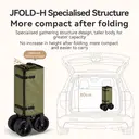 ochama Collapsible Compact Camping Wagon 200L Green, Extra Large & High Capacity, 400L Stackable Capacity, Dual Brake Off-Road Wheels, Space-Saving Storage, For Camping, Picnics, Vending & Moving image 2