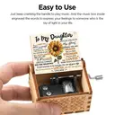 Alphynix 1pc Encouragement Music Box for Daughter, Features "Be a Sunflower" Quote and Motivational Messages, Hand-Cranked Wooden Gift from Mother image 3