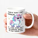 Alphynix 1 Mug blanc 33cl avec citation impertinente licorne "Je peux t'énerver et m'amuser", cadeau de Noël ou Thanksgiving drôle,Le cadeau de la saint-valentin, cadeau d’anniversaire image 2