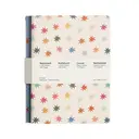 Jubiluu Lot de 3 carnets A5 à couverture souple 50 feuilles avec papier 80 g - Floraison étoilée image 0