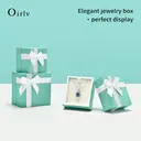 Oirlv Velvet Storage Box Necklace Pendant Bracelet Long chain Bow-knot Wedding Jewelry Packaging Gift Box Showcase Display, Suit for Wedding, Engagement, Proposal, Birthday and Anniversary 1pcs image 1