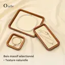Oirlv Plateau de Présentation et de Rangement pour Bijoux en Bois de Luxe, Tiroir Plat avec Séparateurs Amovibles pour Bagues, Boucles d’Oreilles et Colliers, 1 pièce image 1