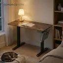 Ochama x SONGMICS Height Adjustable Desk, Electric Standing Desk, 120 x 60 cm, 4 Memory Heights, for Home Office, Rustic Brown image 3