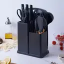  19-Piece Premium Knife Block Set With Silicone Utensils Kitchen Tool Set Black                image 5