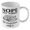 Alphynix 1 Mug blanc 33cl avec design "NON PAS AUJOURD'HUI" Grumpy Cat et citation humoristique, cadeau de Noël ou Thanksgiving humour rejet drôle,Le cadeau de la saint-valentin, cadeau d’anniversaire image 3