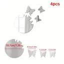 WhereHike Lot de 4 stickers miroir muraux en PVC Papillons argentés - 19 x 19 cm image 3