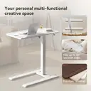 SIHOO D01 Overbed Table - Height & Tilt Adjustable, Laptop Standing Desk with Wheels for Hospital & Home Use, White image 4
