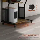 HOMCOM Mobile Computer Desk with Keyboard Tray, Rolling Study Table with Storage Shelves and Wheels, Industrial Writing Desk for Home Office, 80 x 50 x 130cm, Rustic Brown image 4