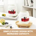 Chinese Style Ceramic Canister Set, White Porcelain Storage Jars with Bamboo Tray for Kitchen Countertop
2-Piece Ceramic Seasoning Jar Set, "Abundance Every Year" Chinese Blessing, with Bamboo Tray​ image 4