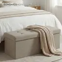 Ochama x SONGMICS Storage Ottoman Bench, 38 x 110 x 38 cm, End of Bed Bench, Storage Chest, for Living Room, Bedroom, Entryway, Camel Brown image 3