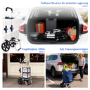 Foldable Shopping Trolley with Cooling Compartment, 3-in-1 Trolley, Sack Truck & Shoulder Bag, Shopping Trolley, Shopping Trolley 43L Capacity & Tie Down Strap, Shopping Cart with Wheels, Foldable Trolley, Grocery Shopping, Portable Trolley, Blue image 2