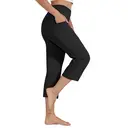 Willit Women's Yoga Capris Pants High Waist Straight Leg Athletic Exercise Workout Capris 21" Black L image 1