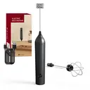 Cuisync Milk Frother Handheld Coffee Frother Electric Whisk, Type-C Rechargeable Foam Maker with 3 Speeds, 2 Whisk Attachments & Overheat Protection, Double-Layer Frothing Head, KJBQ-13 image 1